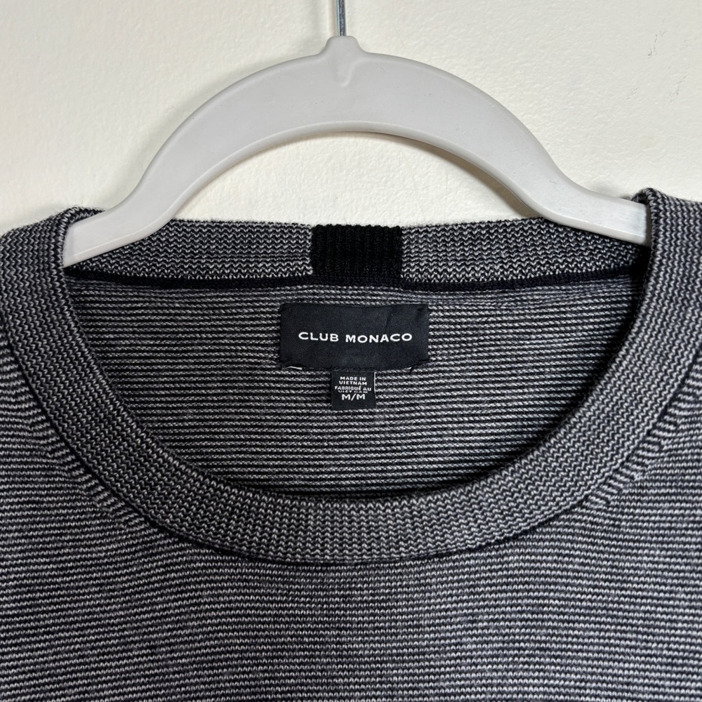 Club Monaco Gray and Blue Crewneck Sweater - Picture 4 of 8